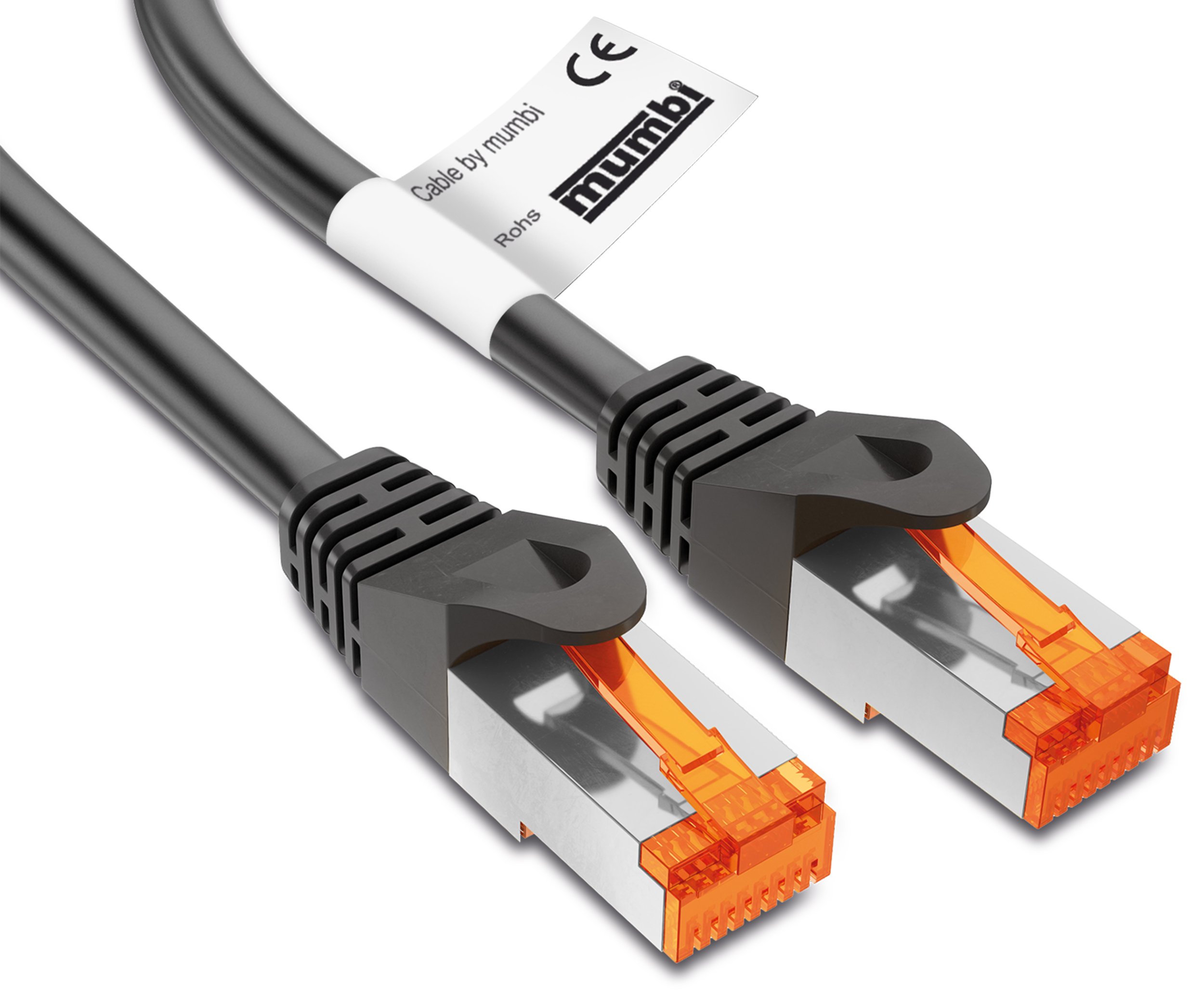 mumbi Ethernet LAN Network Cable Black 200cm