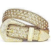 UnFader Womens Men Rhinestone Western Belts Bling Cowgirl Designer Diamond Studded Belts for Jeans