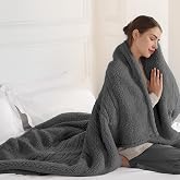 ESTINGO Heated Throw Blanket, Fast Heating Electric Blanket Throw 50"x60" | Heated Throw Electric Blanket Double Sided Soft Sherpa, 5 Heating Levels &amp; 4 Hours Auto Off, ETL Certified, Dark Gray