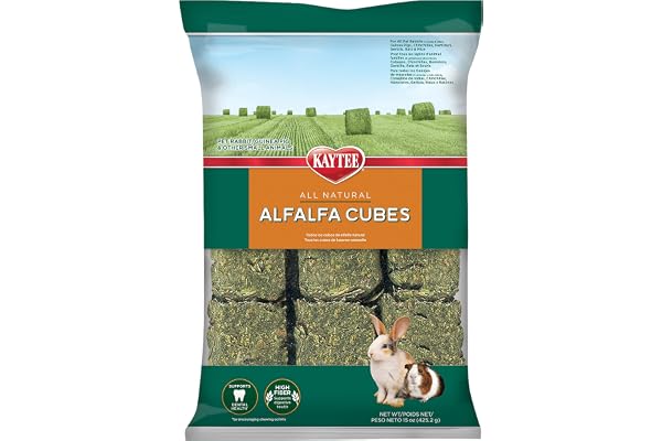 Kaytee Alfalfa Cubes for Rabbits, Guinea Pigs, and Other Small Animals, 15 oz