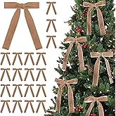 SIMISI RIBBON 24 Pcs Burgundy Velvet Bows Christmas Tree Ornaments Vintage Ribbon Bow for Tree Garland Wreath Rustic Crafts Gift Indoor Outdoor Xmas Decorations