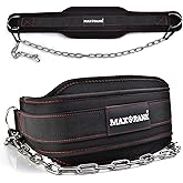 MAXRANK Dip belt With 37-40" Chain, 550lbs - 650lbs Weight Capacity, Weightlifting Belt for Dips and Pullups