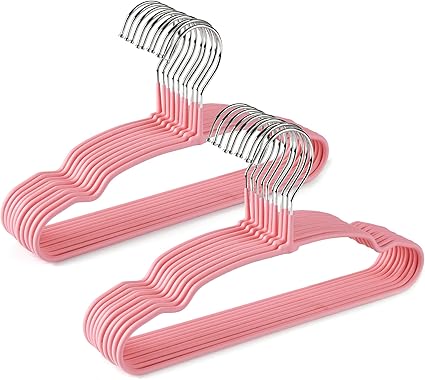 Amazon Co Jp Amber Home ベビーハンガー 本組 マットピンク 幅30cm 洗濯物干し Pvc滑りとめ加工スチール 赤ちゃん キッズ 子供用ハンガー ピッタリサイズ 型壊れしない薄型衣類ハンガー コンパクト シャツ コート用 収納力抜群 跡がつかない クロゼット 収納 省