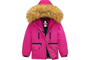 GEMYSE Girl's Winter Waterproof Ski Snow Jacket Fleece Windproof Jacket with Hood
