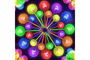 SHQDD12 PCS Light up Ball, LED Bouncy Ball, Flashing Squeaky Ball, Spiky Balls for Kids, 2.55inch Light up Sensory Toys, Glow