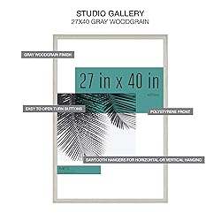 MCS Studio Gallery Frame, Gray Woodgrain, 27 x 40