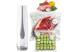 Compact Vacuum Sealer, Portable Handheld Food Sealer with 30 Reusable Bags, Mini Rechargeable Vacuum Sealing Machine to Prese