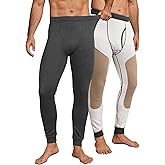 Herberton Men's Thermal Long Johns Extra Knee Layer Fleece Leggings Underwear Pant for Cold Weather (S-XXL)