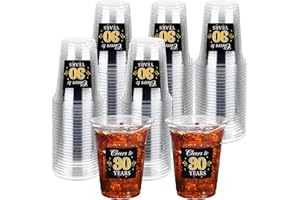 Funnymoom 60 Pack 30th Birthday Cup 12 oz Cheers to 30 Years Disposable Clear Plastic Cups for Men Women 30th Birthday Wedding Anniversary Party Decorations Favors