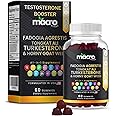 MACRO VITAL Testosterone Booster Supplement for Men,10x Strength Masculinity Boost, Turkesterone, Tongkat Ali, Horny Goat Weed, Maca Root, Tribulus,Muscle Builder+Testo Gummies 60Ct