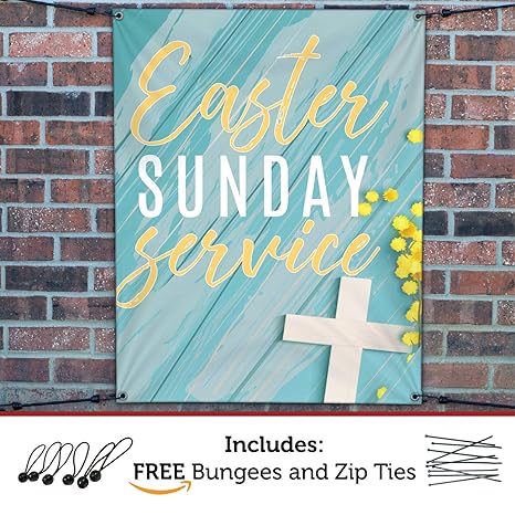 Amazon Com Half Price Banners Easter Sunday Service Vinyl