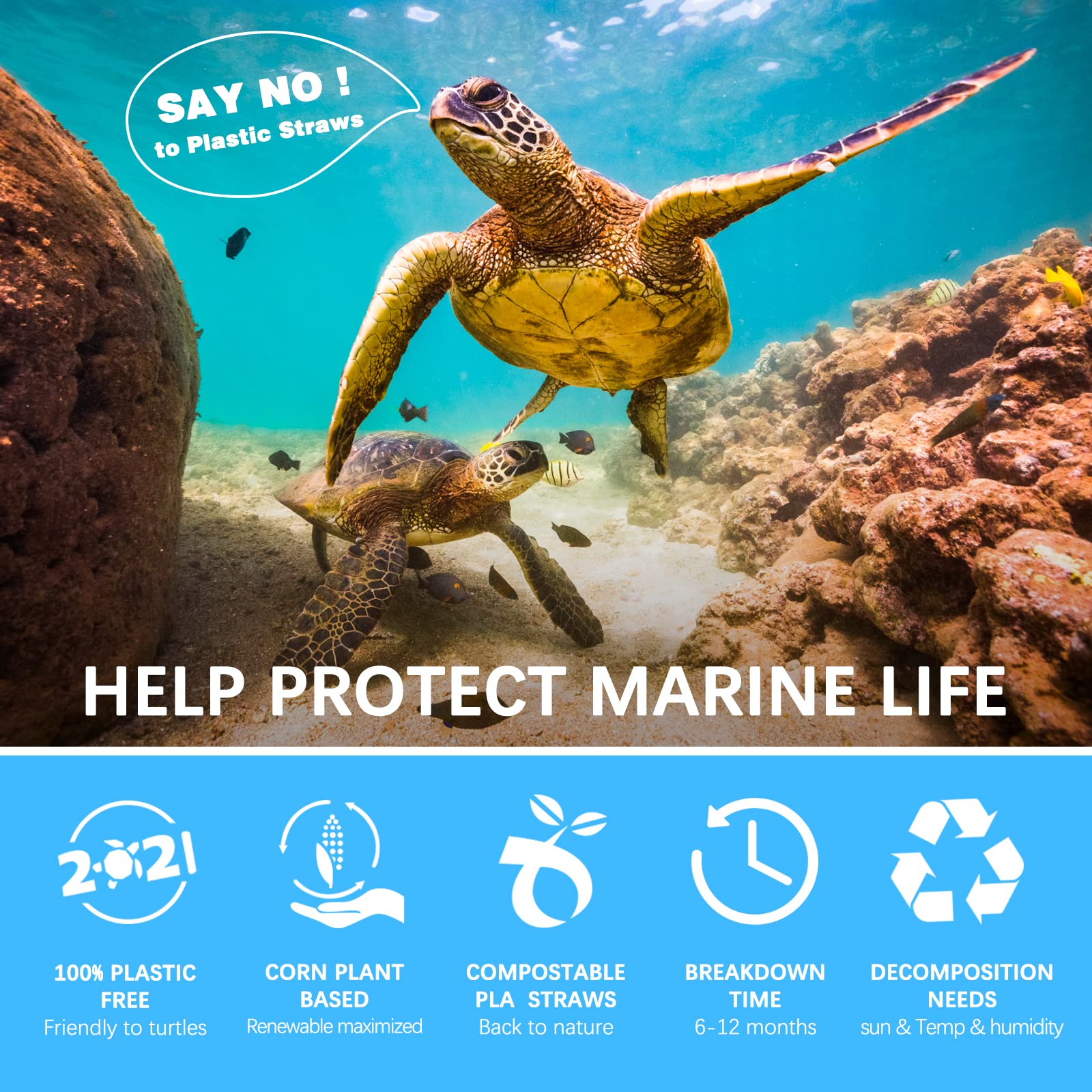 Plasticless 100 PACK Straws Individually Wrapped 100% BPA Free Biodegradable Straws Drinking Plastic Straws Plant Based Compostable straws White Bendy Flexible Disposable Straws for Cold Drinks - Image 6