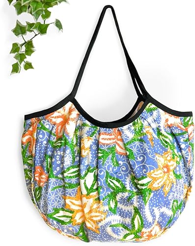 Amazon グラニーバッグ バティック 柄 ハンドメイド 布バッグ ショルダーバッグ 肩掛けバッグ 買い物 旅行 折り畳めて便利 C ショルダーバッグ