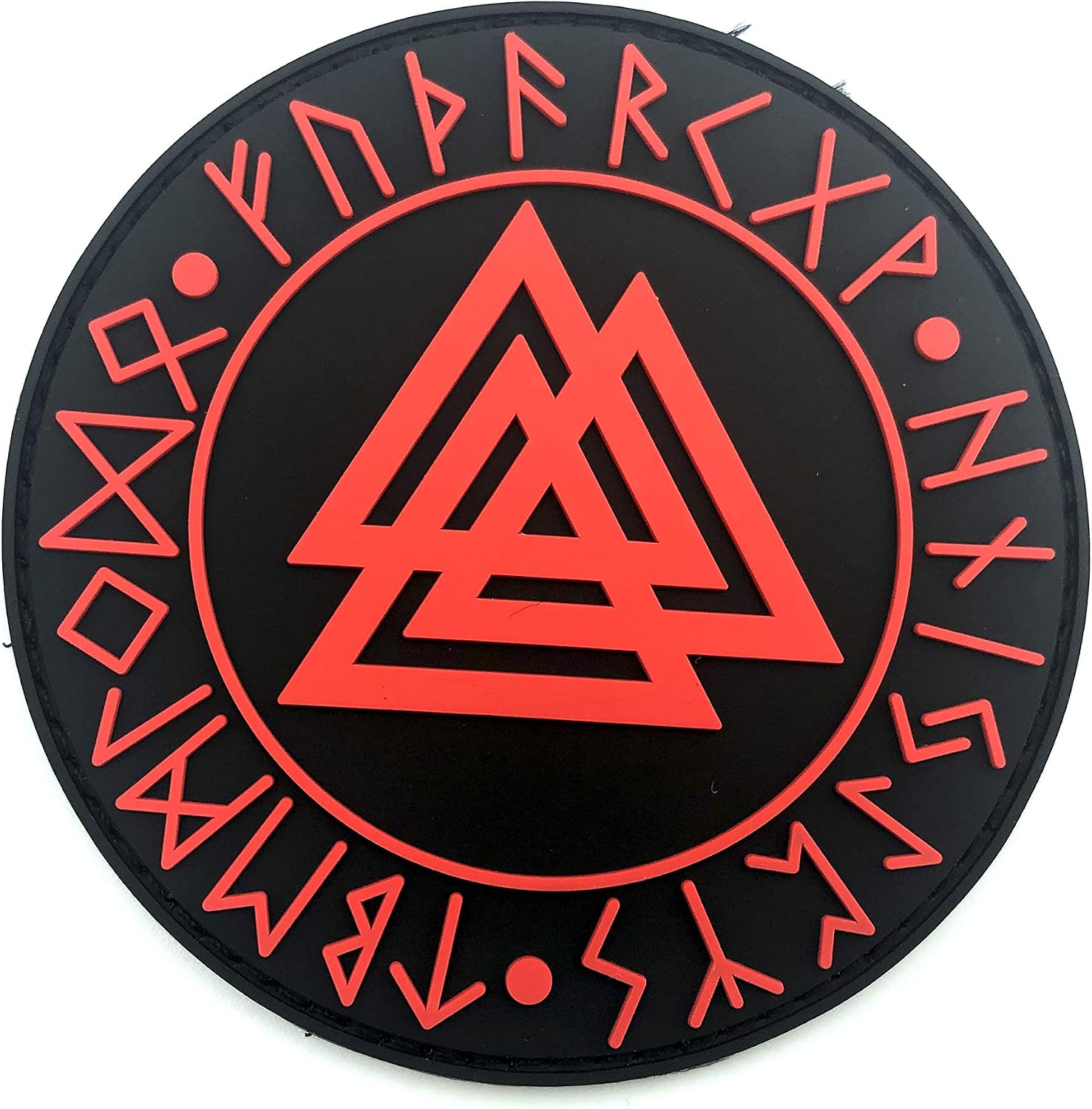 Valknut Knot Of The Slain Viking Red PVC Airsoft Paintball Patch