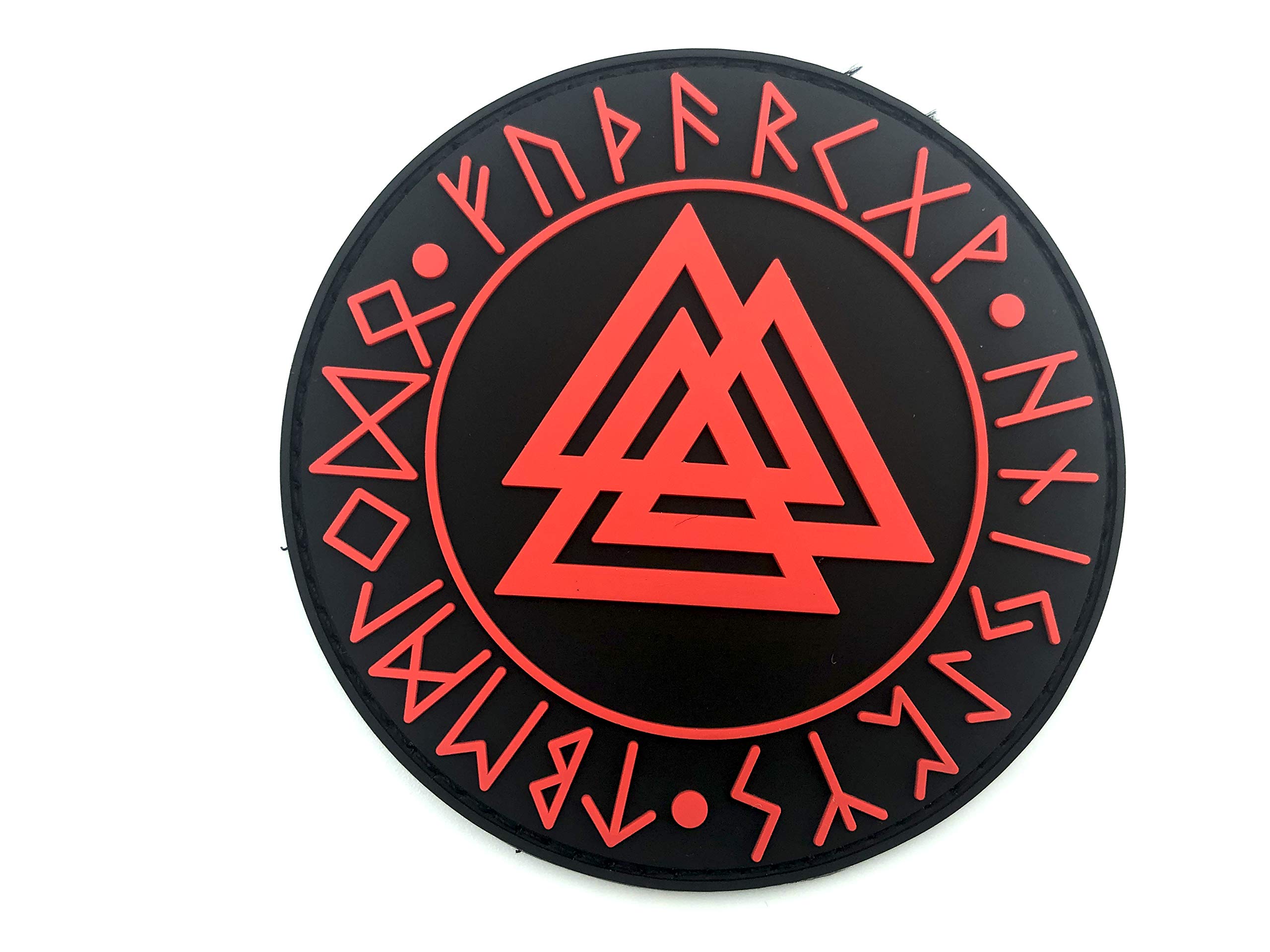 Valknut Knot Of The Slain Viking Red PVC Airsoft Paintball Patch