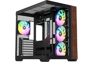 Thermaltake View 380 WS ARGB; Mid Tower Chassis; Side Wood Trim; 4x120mm ARGB Lite Fans Included; 415mm GPU Clearance; Dual C