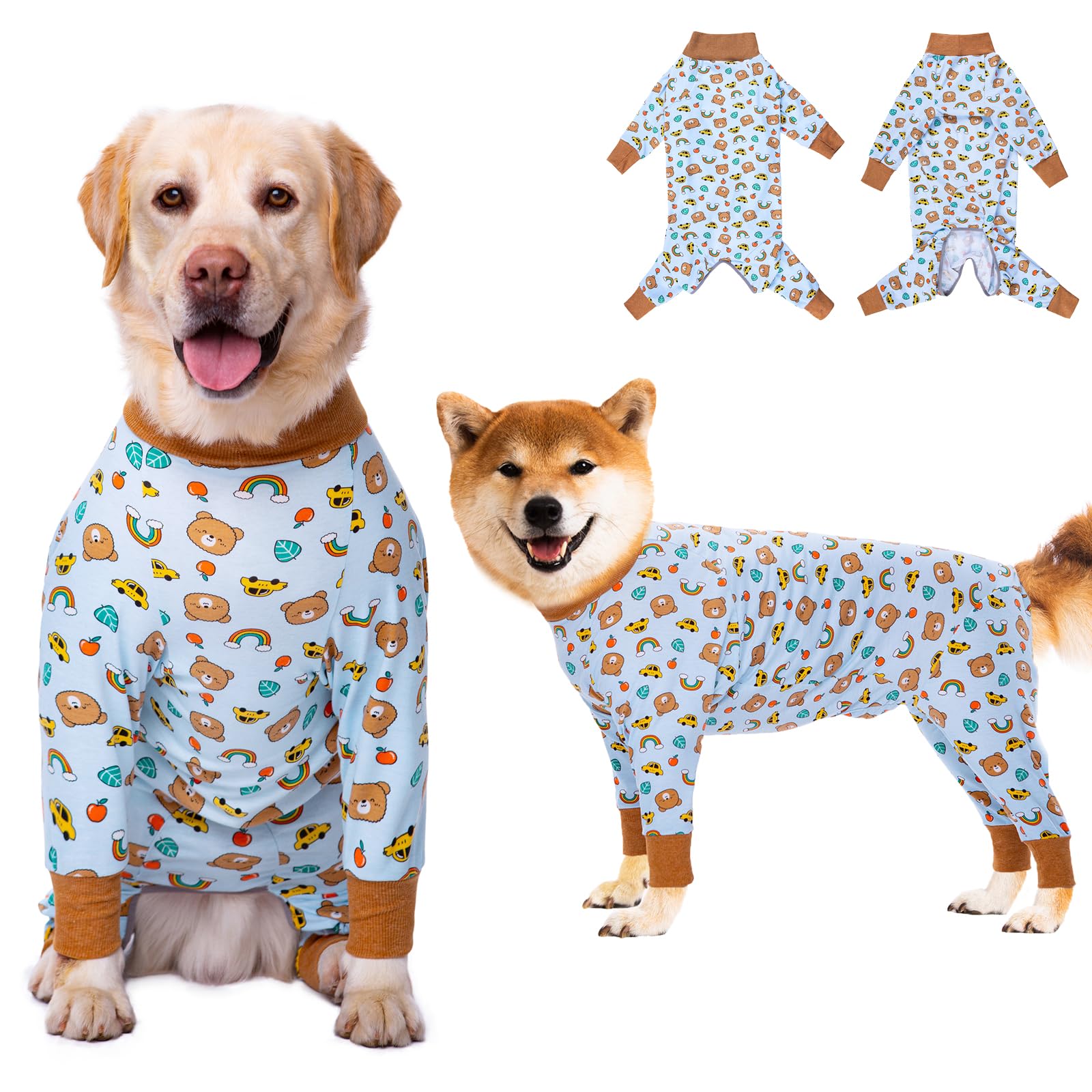 Dog Recovery Suit After Surgery Female Male, Medium Large Dog Neuter Shirt Cone Alternatives Prevent Licking Surgical Onesies(Bear,2XL) — image 1