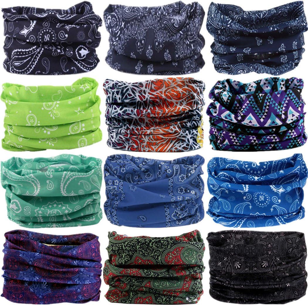 VANCROWN Headband Head Wrap Headwear Sport Sweatband 280 Patterns 12 in 1 Magic Scarf 12PCS 9PCS & 6PCS