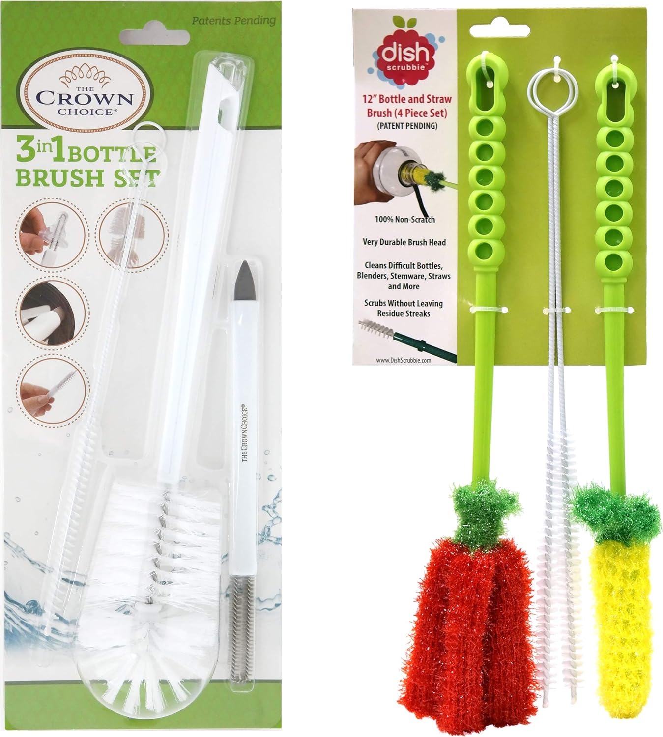 Long Bottle Brush Cleaner Set (3in1) and Straw Brushes