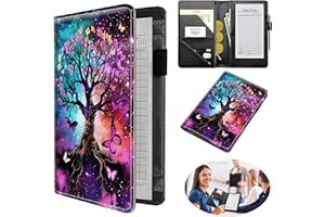 Dikoer Server Books for Waitress, Waitress Notepad for Waitress with Zipper and 7 Large Pockets Pen Holder for Checks Pen Holder Personal Organizer Wallet Fit Serving Aprons, Butterfly Tree Sub