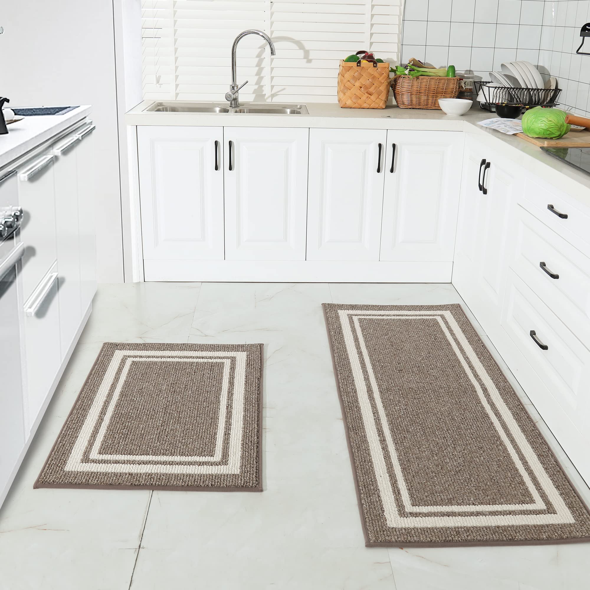 COSY HOMEER Kitchen Rugs Non-Slip 24x35/24x60 Inch Thick Polypropylene ...