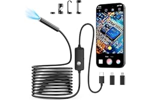 Endoscope Camera with Light,1920P HD Borescope with 8 Adjustable LED Lights, Endoscope with Semi-Rigid Snake Cable, IP67 Wate