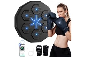 EPHESPORT Music Boxing Machine with Gloves, Wall Mounted Smart Musical Boxing Machine, Focus Agility Training Punchine Target, Boxing Music Workout Machine for Adults Kids, Home Gym, Boxing Games