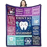 Solzien Dental Hygienist Gifts for Women Blanket 60"x50", Dental Hygiene Student Graduation/Christmas/Birthday Gift