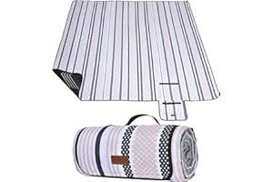 ALLBFENG Oversized Waterproof Picnic Mat, Dustproof Washable Outdoor Beach Mat. Suitable for Camping, Outdoor, Beach, Party and Concert. (Dark Green & Light Brown, 80" x 60")