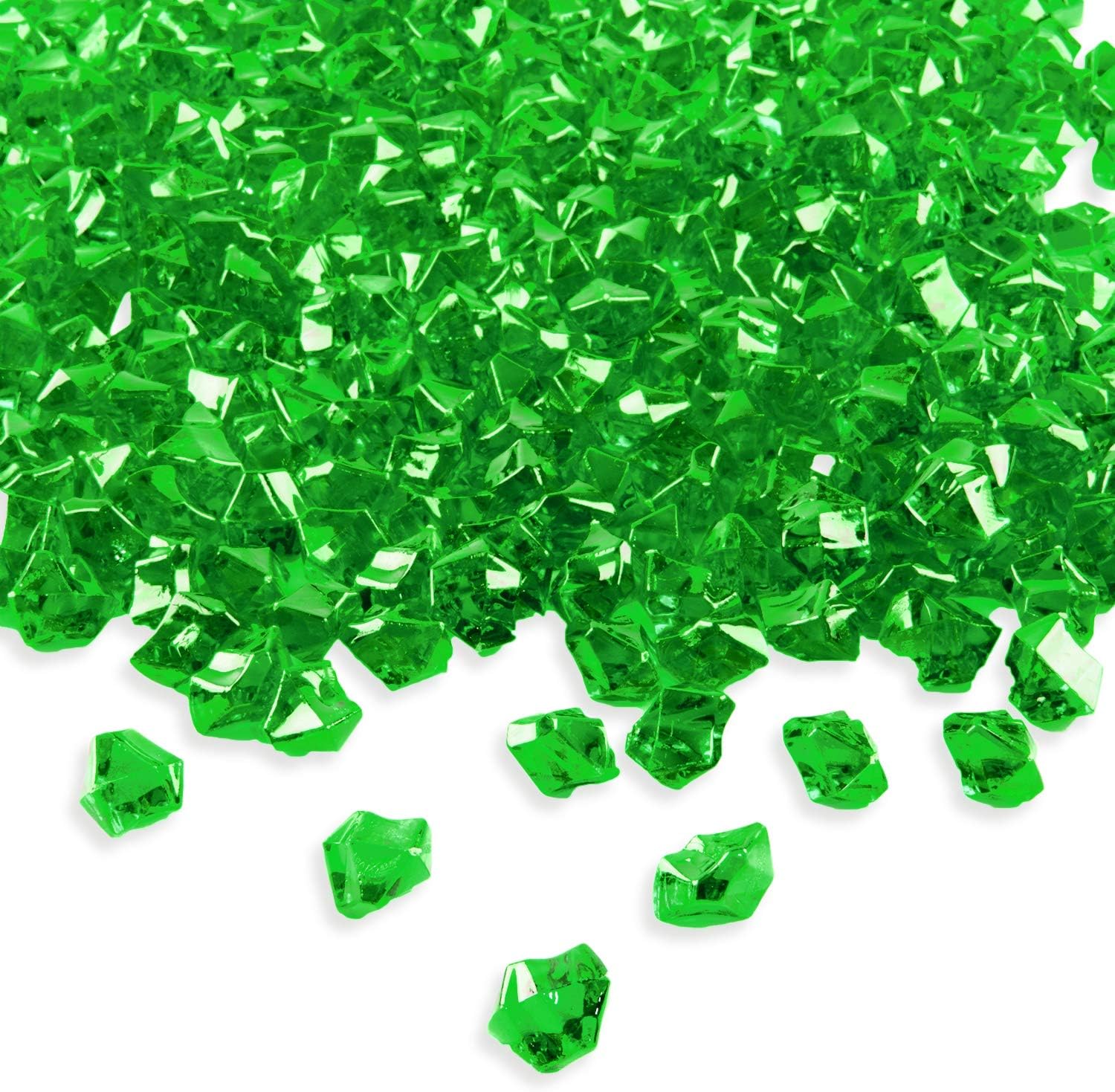 Vase Fillers - Super Z Outlet Acrylic Color Ice Rock Crystals Treasure Gems for Table Scatters, Vase Fillers, Event, Wedding, Arts & Crafts, Birthday Decoration Favor (190 Pieces) (Apple Green)