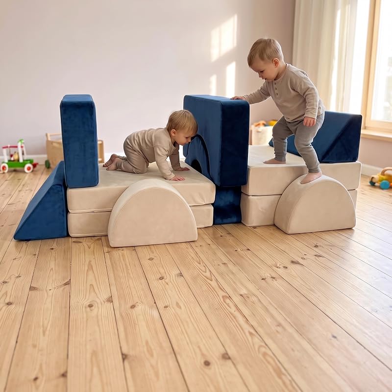 Canapé de Jeu Enfant modulaire 10 pièces, HxLxP 47x150x65 cm