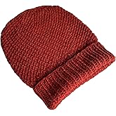 100% Baby Alpaca Beanie – Warm, Soft, Lightweight Winter Hat for Men & Women – Unisex Cuffed Knit Cap – Rice Stitch Design