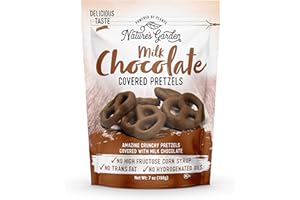 Nature's Garden Milk Chocolate Covered Pretzels – No Trans Fat, Indulgent Snack, Milk Chocolate Pretzels – 7 Oz Bag (Pack of 1)