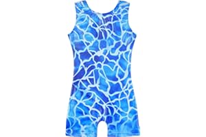 HOZIY Girls Gymnastics Leotards for Kids Tumbling Outfits Biketard Sparkle Adorable Pattern