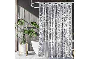 UFRIDAY Extra Long Shower Curtain Liner 72x86 Inch,EVA Plastic Waterproof Shower Curtain with 3 Big Magnets,Heavy Duty,Semi T