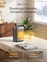 DREO 1500W PTC Ceramic Space Heater Oscillating Remote Thermostat Portable Home view 2