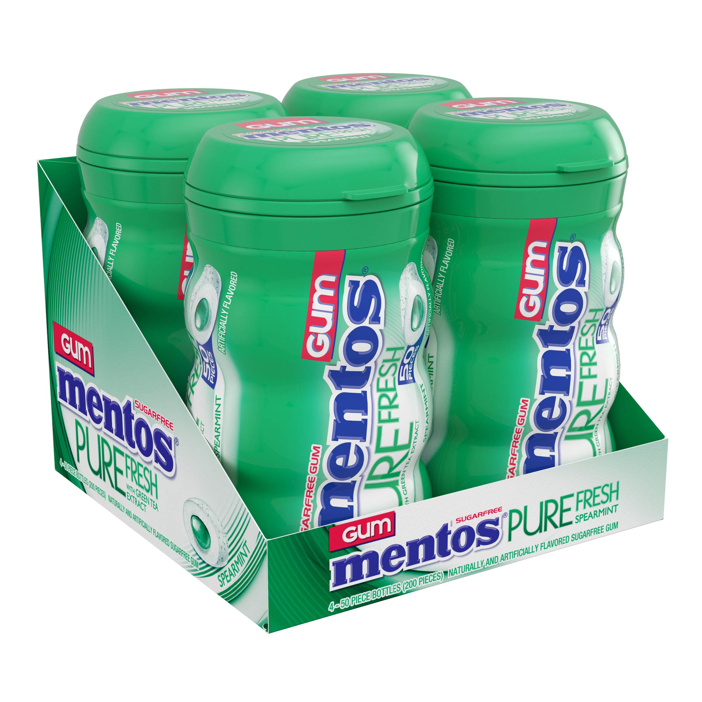Mentos Pure Fresh SugarFree Chewing Gum with Xylitol, Spearmint, 50