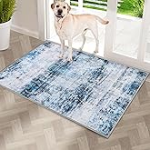 COMSLE Door Mat, Front Door Mat Indoor for Entrance Faux Wool Absorbent Non Slip Modern Throw Rug for Entryway Hallway Muddy Paws - Pet Friendly, 20x32 Inches,Smashing Blue Machine Washable