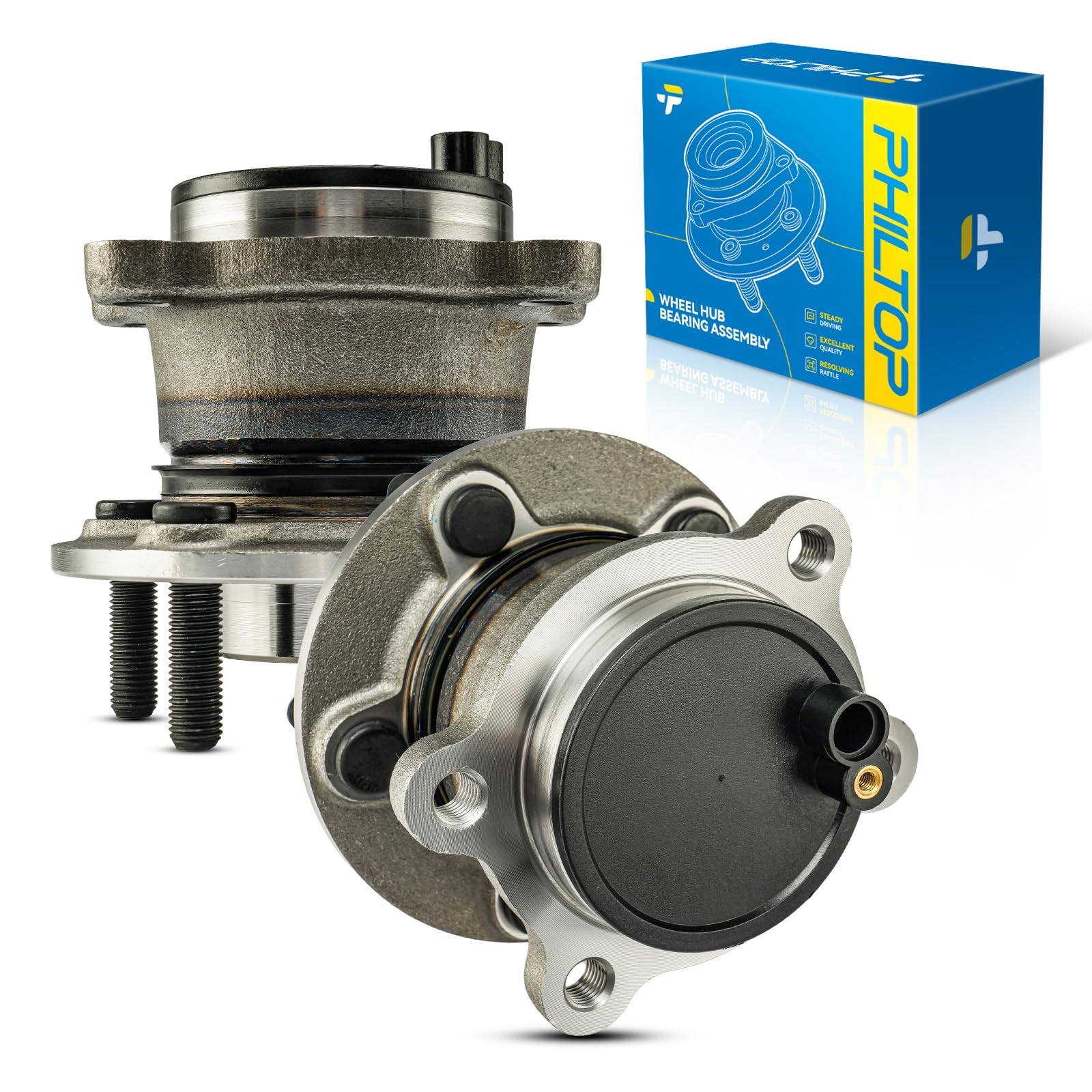 Photo 1 of PHILTOP 512525 Rear Wheel Bearing Fit for Ford Transit Connect 2014-2018, 5 Lugs Wheel Hub Assembly W/ABS