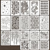 Stencils for Crafts Reusable Texture Stencils | Cubist Background Stencil for Wood Canvas Furniture Cards Scrapbook