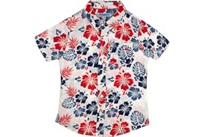 Tommy Bahama Boys Classic Woven Button-Down Short-Sleeve Hawaiian Shirt with Pocket for Kids