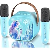 Frozen Toys for Girls Mini Karaoke Machine for Kids Princess Toys 3 4 5 6 7 8 9 10 Year Old Girl Birthday Gifts Kids Toys Toddler Wireless Microphones