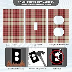 Rustic Accent Red Beige Plaid Pattern Duplex