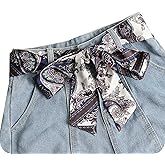 WENLOOY Women Skinny Scarf Belt,Ribbon Scarf Long Skinny Satin Belt Sash Necktie Neck Scarf Choker for Women