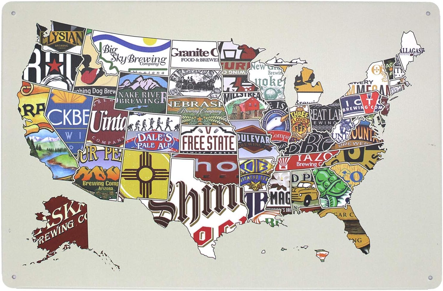 ARTCLUB American Craft Beer Week Beer States Map Poster Metal Tin Sign Wall Decor