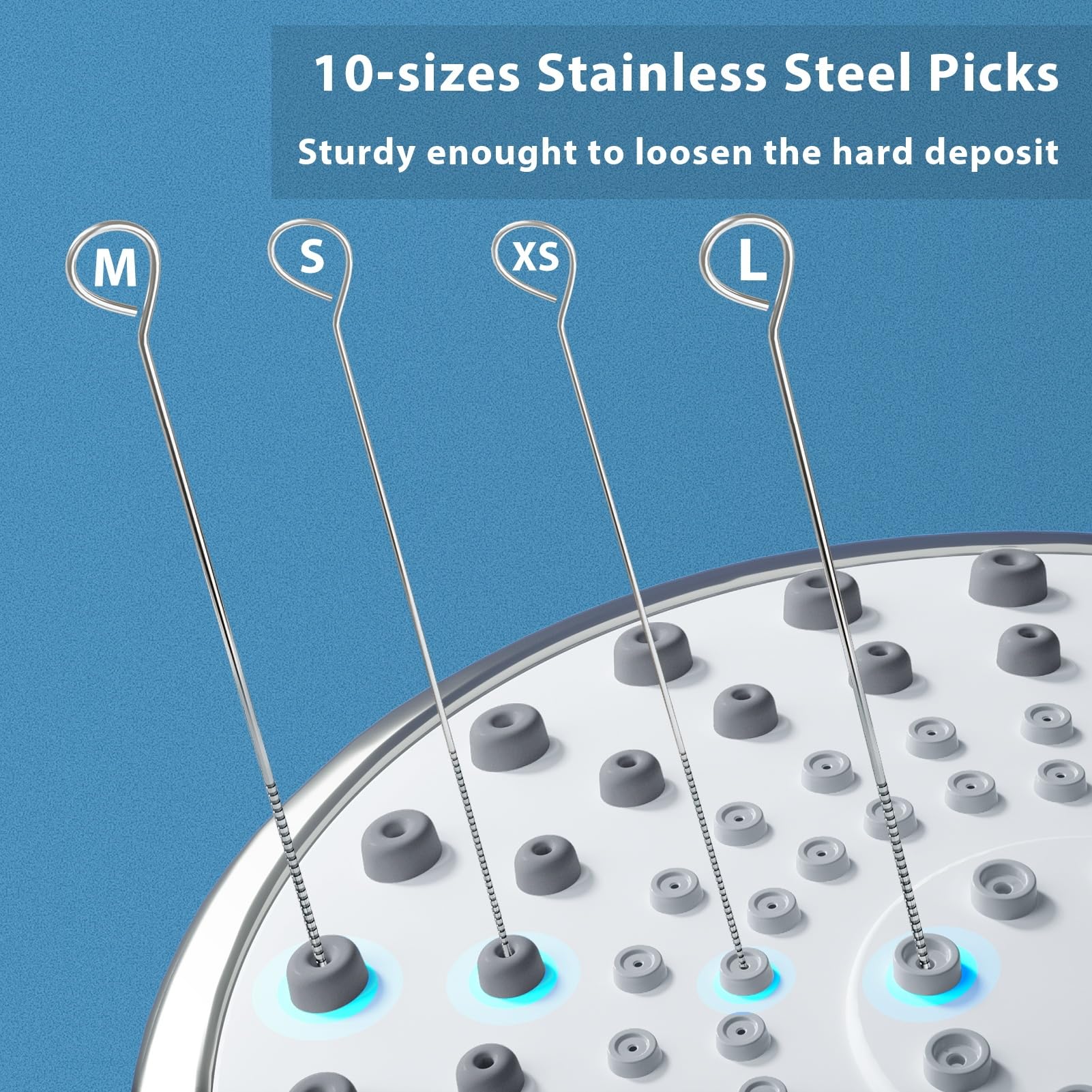 Multiplesize Shower Head Cleaner Tool, Shower Head Cleaning Brushes Small Hole, Showerhead Cleaner Picks Unclogging Tiny Nozzle Little Gaps 3D Printer Opening, Orange