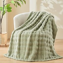 NEWCOSPLAY Twin Blanket for Couch Sage Green Super