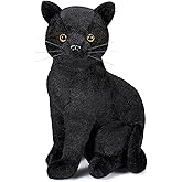 Libima 13 Inch Halloween Black Cat Stuffed Animal Plush Realistic Cat Stuffed Animal Soft Cute Kitten Plushies Pillow Toy Gifts for Kids Adults Christmas Birthday Party Favors Home Decor Supplies