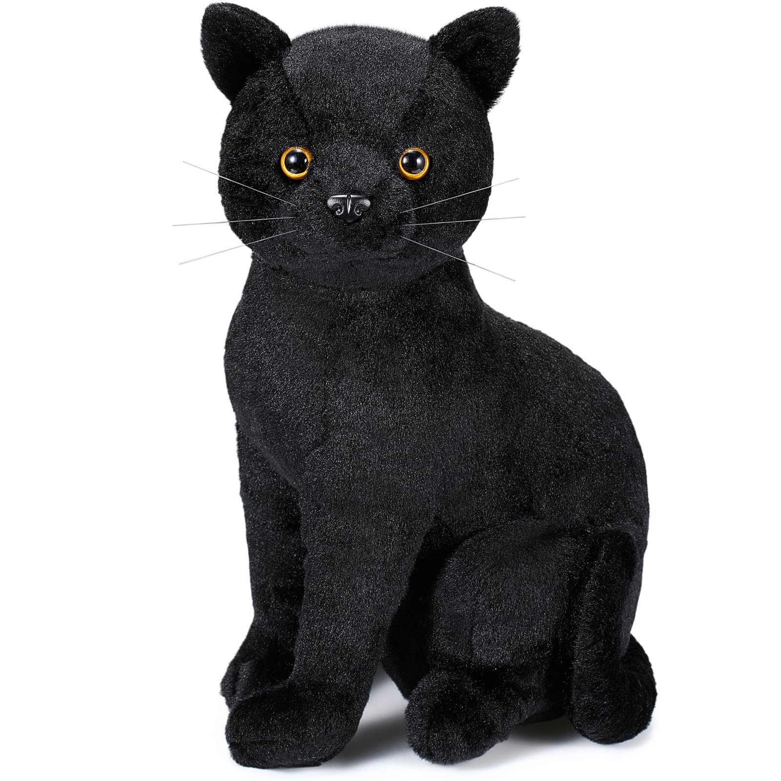 Photo 1 of ******Nose is crooked******Libima 13 Inch Halloween Black Cat Stuffed Animal Plush Realistic Cat Stuffed Animal Soft Cute Kitten Plushies Pillow Toy Gifts for Kids Adults Christmas Birthday Party Favors Home Decor Supplies