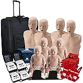 MCR Medical CPR Manikin/AED Training Kit, 4 Adult/4 Infant, Medium Tone | Practice CPR and AED skills with a reusable trainer for healthcare education.